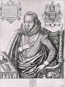 Robert Cecil (1563-1612) Salisbury 1. grófjának portréja, metszett Renold Elstrack (1571-kb. 1630) 1607 körül alkotó: English School